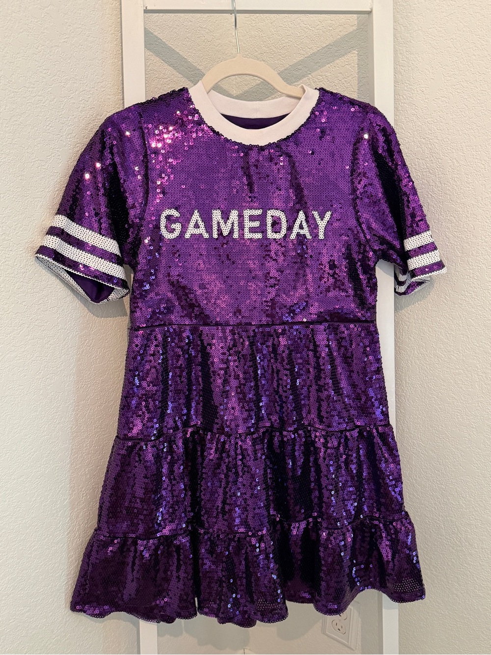Francesca's Collections Purple Sequin 'GAMEDAY' Mini Dress